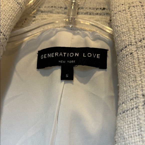GENERATION LOVE talan tweed blazer in white size S - Picture 5 of 10